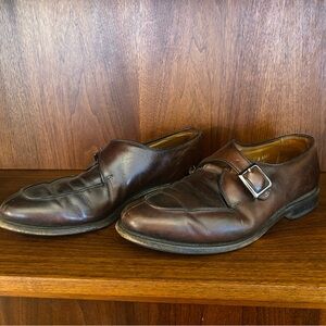 Allen Edmonds Thayer Dark Brown Leather Loafers with Buckle (Single Monk Strap)